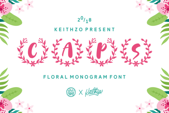 Caps: A Floral Monogram Font for Editorial Branding